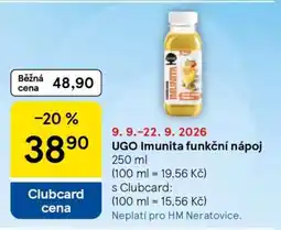 Tesco UGO Imunita funkční nápoj nabídka