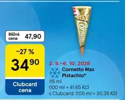 Tesco CORNETTO MAX PISTACHIO nabídka