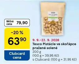 Tesco Tesco Pistácie ve skořápce pražené solené nabídka