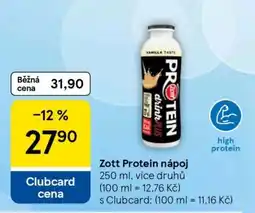 Tesco Zott Protein nápoj nabídka