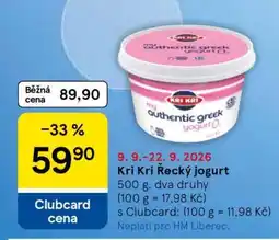 Tesco KRI KRI Řecký jogurt nabídka