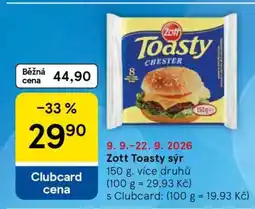 Tesco Zott Toasty sýr nabídka