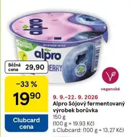 Tesco Alpro Sójový fermentovaný výrobek borůvka nabídka