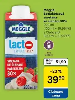Tesco Meggle Bezlaktózová smetana ke šlehání 30% nabídka