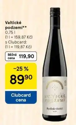 Tesco Valtické podzemí nabídka