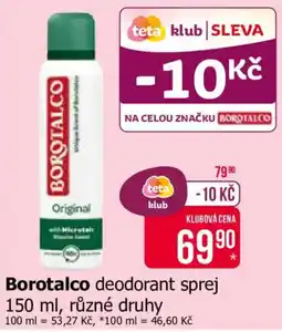 Teta Borotalco deodorant sprej nabídka