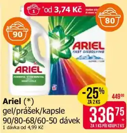 Teta Ariel gel/prášek/kapsle nabídka