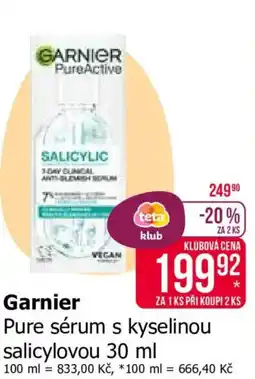 Teta Garnier Pure sérum s kyselinou salicylovou nabídka