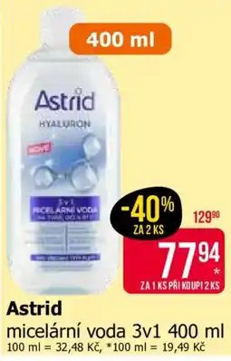 Teta Astrid micelární voda 3v1 nabídka