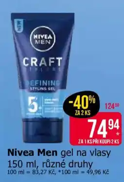 Teta Nivea Men gel na vlasy nabídka