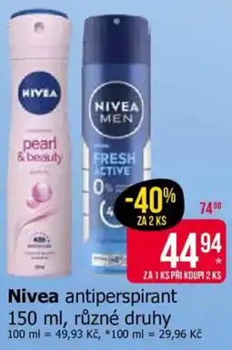 Teta Nivea antiperspirant nabídka