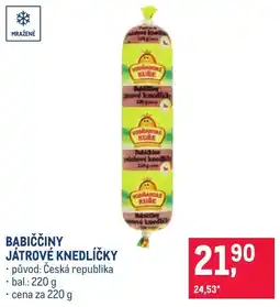 Makro Babičiny játrové knedlíčky nabídka