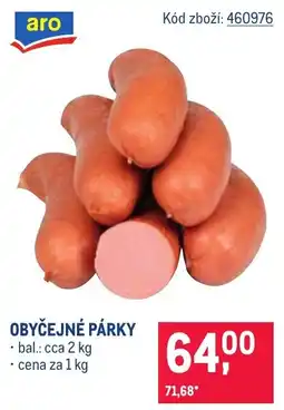 Makro aro obyčejné párky nabídka