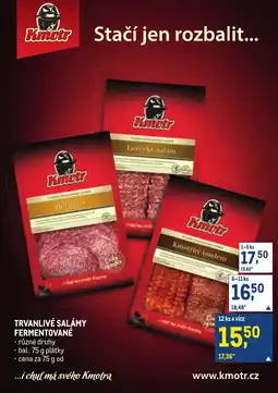Makro Kmotr trvanlivé salámy fermentované nabídka