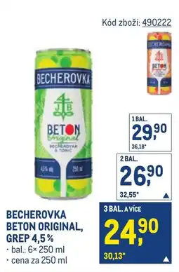 Makro Becherovka beton original, grep 4,5 % nabídka