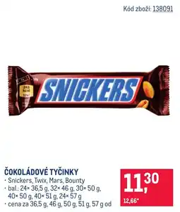 Makro Snickers čokoládové tyčinky nabídka
