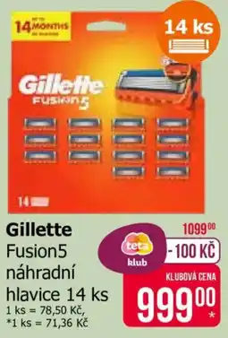 Teta Gillette Fusion5 náhradní hlavice nabídka