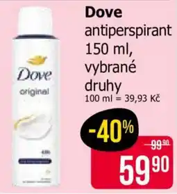 Teta Dove antiperspirant nabídka