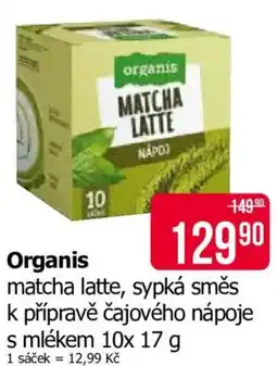 Teta Organis matcha latte nabídka