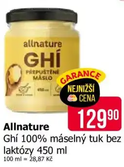 Teta Allnature Ghí 100% máselný tuk bez laktózy nabídka