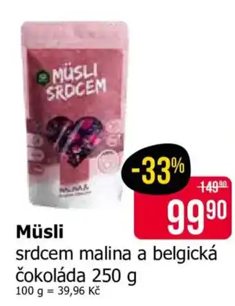 Teta Müsli srdcem malina a belgická čokoláda nabídka