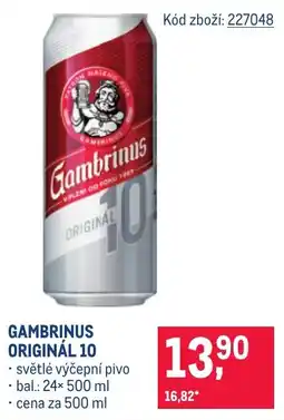 Makro Gambrinus originál 10 nabídka