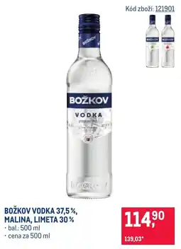 Makro Božkov vodka malina, limeta nabídka