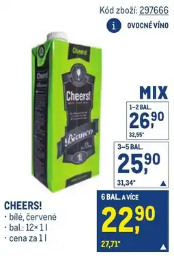 Makro Cheers! bílé, červené nabídka