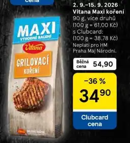 Tesco Vitana MAXI koření nabídka
