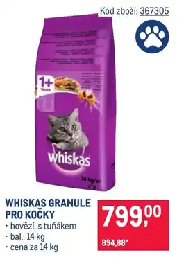 Makro Whiskas granule pro kočky nabídka