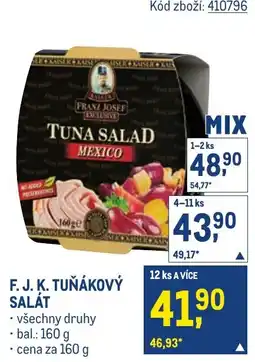 Makro F. J. K. tuňákův salát nabídka