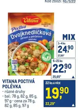 Makro Vitana poctivá polévka nabídka