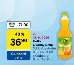 Tesco Hello Ovocný sirup nabídka