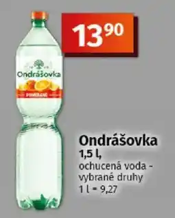 COOP TIP Ondrášovka ochucená voda - vybrané druhy nabídka
