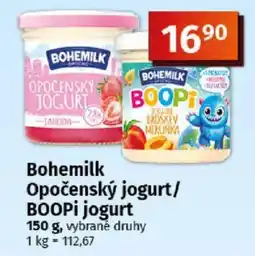 COOP TIP Bohemilk Opočenský jogurt / BOOPI jogurt nabídka