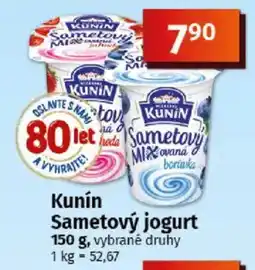 COOP TIP Kunín Sametový jogurt nabídka