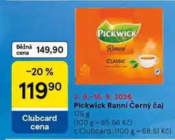 Tesco Pickwick Ranní, černý čaj nabídka