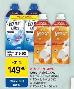 Tesco Lenor Aviváž XXL nabídka