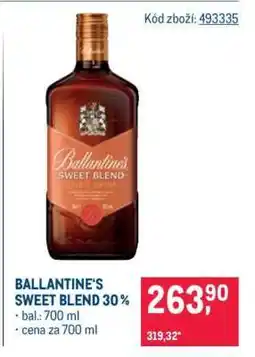 Makro BALLANTINE'S SWEET BLEND 30% nabídka