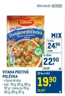 Makro Vitana Poctivá polévka nabídka