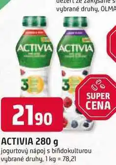 Trefa ACTIVIA 280 g jogurtový nápoj s bifidokulturou vybrané druhy nabídka