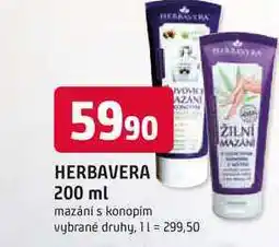 Trefa HERBAVERA 200 ml mazání s konopím nabídka