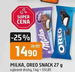 Trefa MILKA, OREO SNACK nabídka