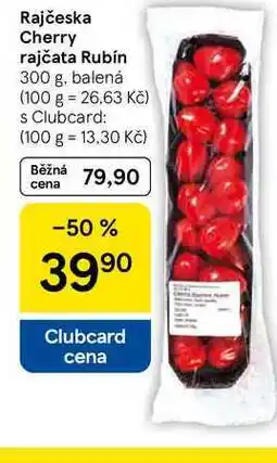 Tesco Rajčeska Cherry rajčata Rubín, 300 g, balená nabídka