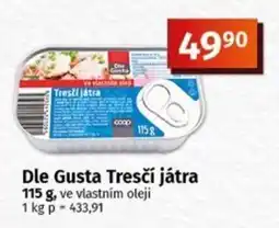 Coop Dle Gusta Tresčí játra nabídka