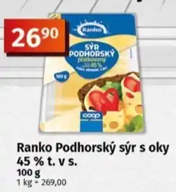 Coop Ranko Podhorský sýr s oky nabídka