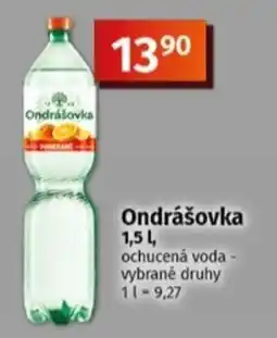 Coop Ondrášovka ochucená voda - vybrané druhy nabídka