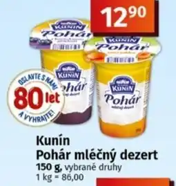 Coop Kunín Pohár mléčný dezert nabídka