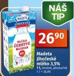 Coop Madeta jihoceske mléko 3,5% nabídka