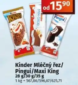 Coop Kinder Mléčný řez/Pingui/Maxi King nabídka